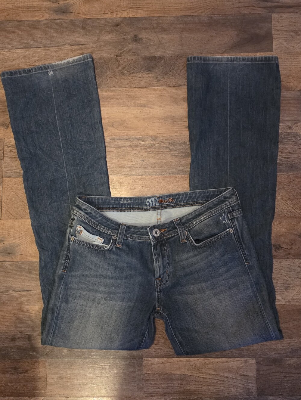 Miss Me Thick Stitch Flap Pocket Bootcut Jeans